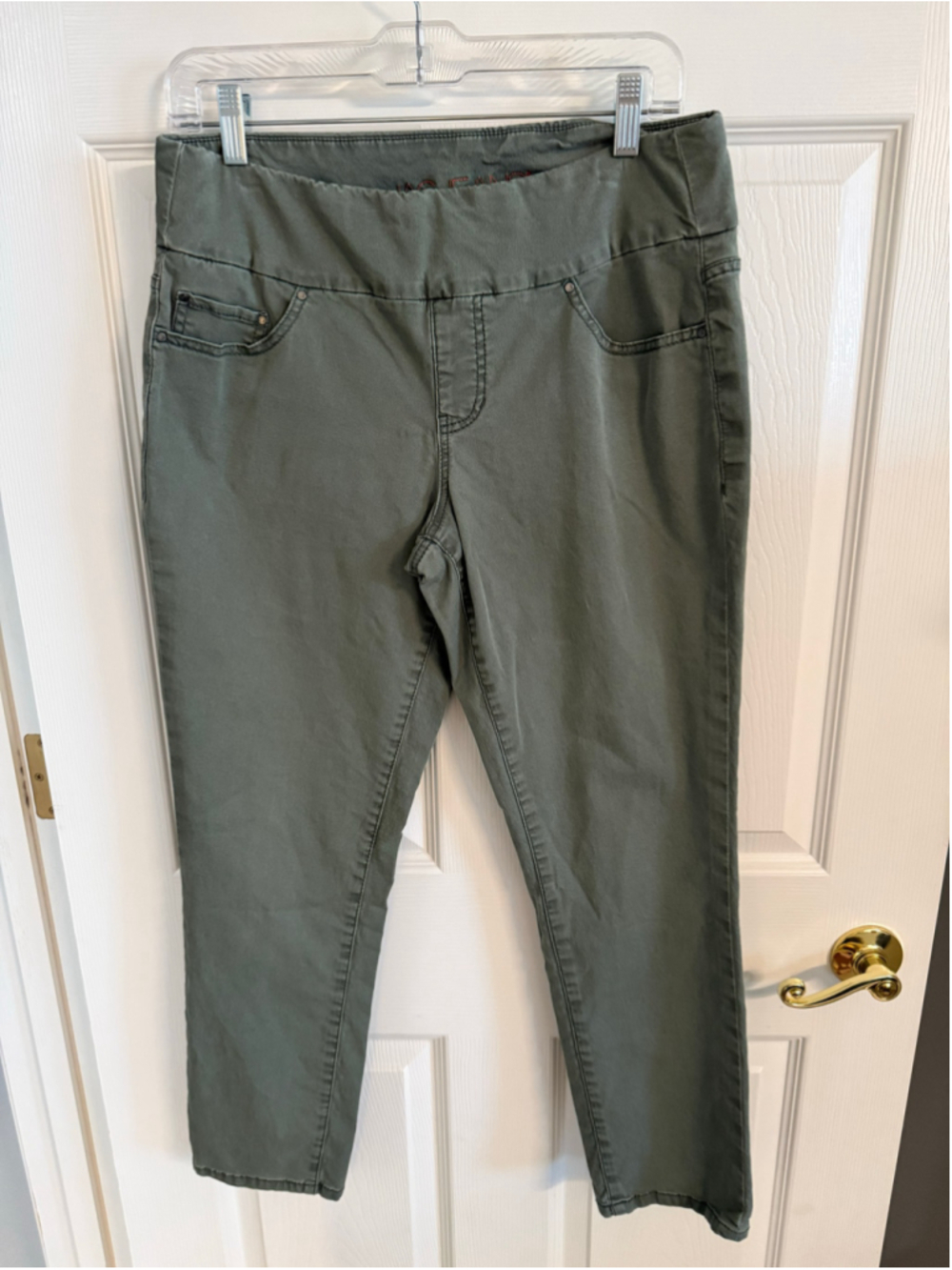 JAG Jeans High Rise Slim Ankle Pull On Pants Olive Green Size 10